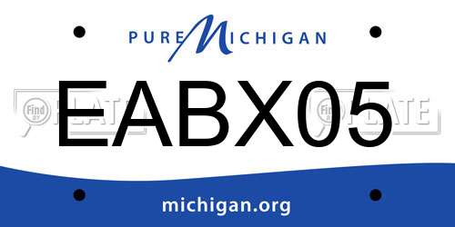 EABX05 Michigan License Plate