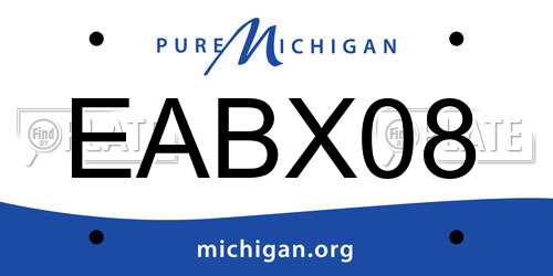 EABX08 Michigan License Plate