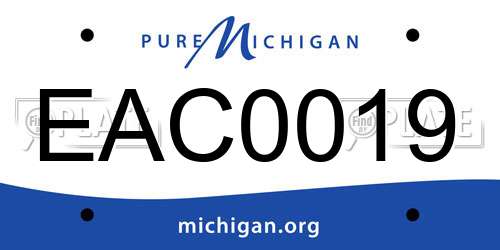 EAC0019 Michigan License Plate