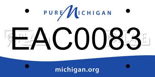 EAC0083 Michigan License Plate