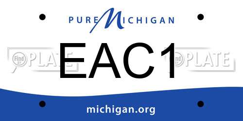 EAC1 Michigan License Plate