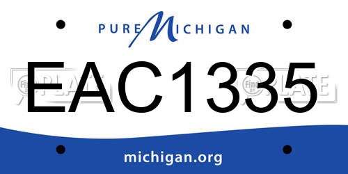 EAC1335 Michigan License Plate