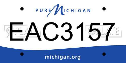 EAC3157 Michigan License Plate