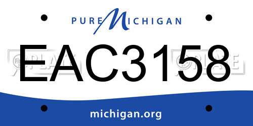EAC3158 Michigan License Plate