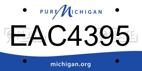 EAC4395 Michigan License Plate