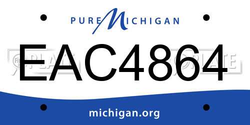 EAC4864 Michigan License Plate