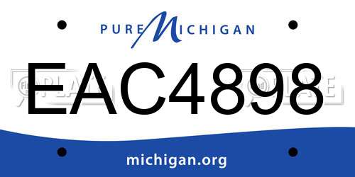 EAC4898 Michigan License Plate