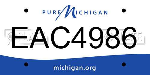 EAC4986 Michigan License Plate