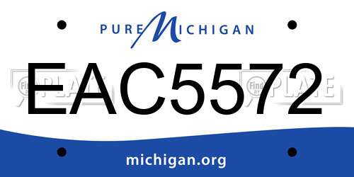 EAC5572 Michigan License Plate