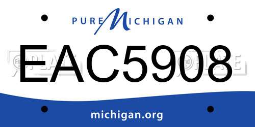 EAC5908 Michigan License Plate