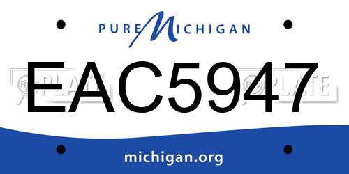 EAC5947 Michigan License Plate