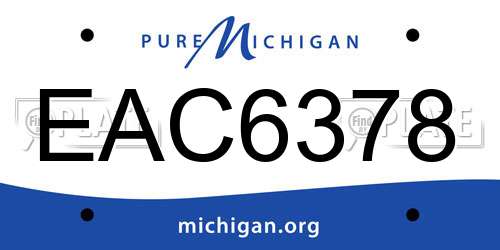 EAC6378 Michigan License Plate