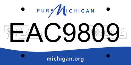 EAC9809 Michigan License Plate