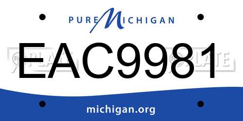 EAC9981 Michigan License Plate