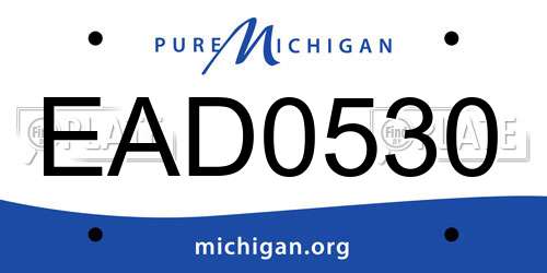 EAD0530 Michigan License Plate