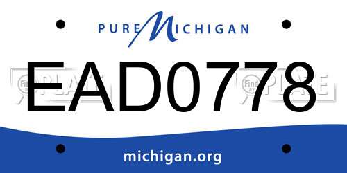EAD0778 Michigan License Plate