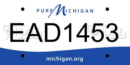 EAD1453 Michigan License Plate
