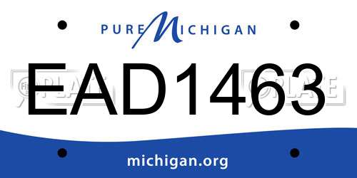 EAD1463 Michigan License Plate