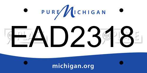 EAD2318 Michigan License Plate