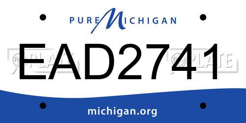 EAD2741 Michigan License Plate