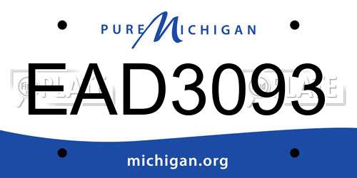 EAD3093 Michigan License Plate
