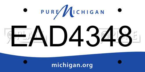 EAD4348 Michigan License Plate