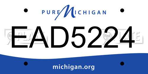 EAD5224 Michigan License Plate