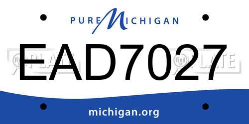 EAD7027 Michigan License Plate