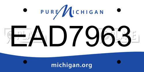 EAD7963 Michigan License Plate