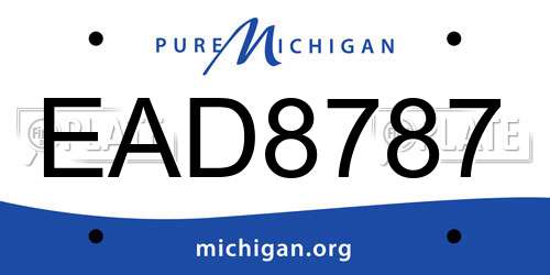EAD8787 Michigan License Plate