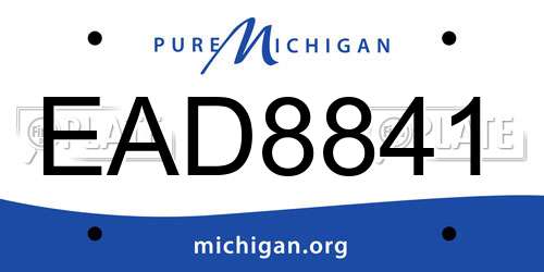 EAD8841 Michigan License Plate
