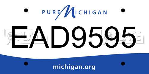 EAD9595 Michigan License Plate