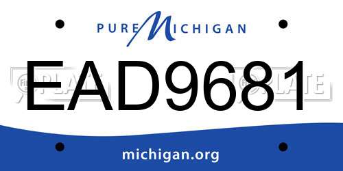EAD9681 Michigan License Plate
