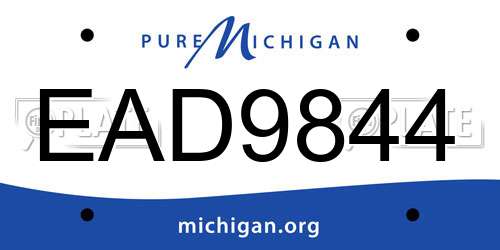 EAD9844 Michigan License Plate