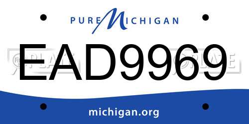 EAD9969 Michigan License Plate