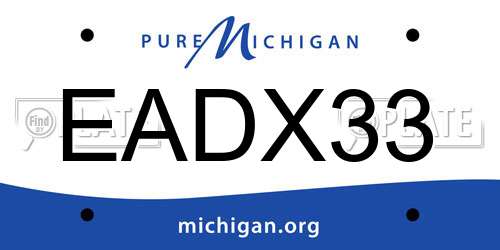 EADX33 Michigan License Plate