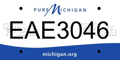 EAE3046 Michigan License Plate