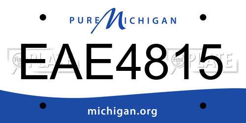 EAE4815 Michigan License Plate