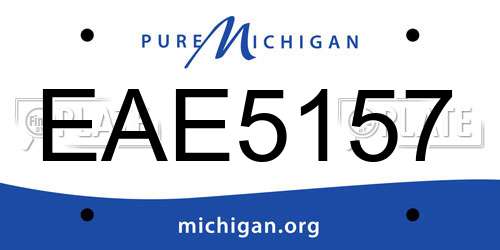 EAE5157 Michigan License Plate