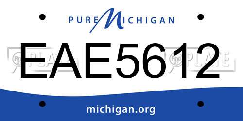 EAE5612 Michigan License Plate