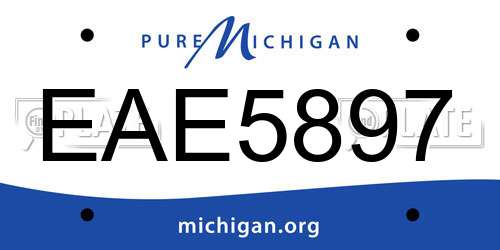 EAE5897 Michigan License Plate