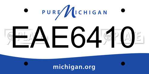 EAE6410 Michigan License Plate