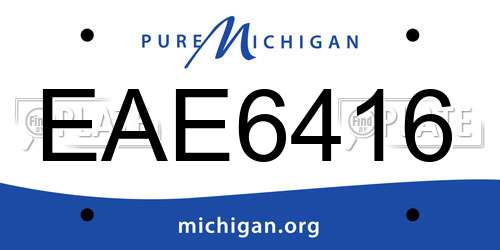 EAE6416 Michigan License Plate