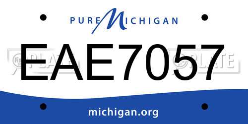 EAE7057 Michigan License Plate