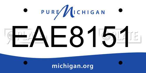 EAE8151 Michigan License Plate