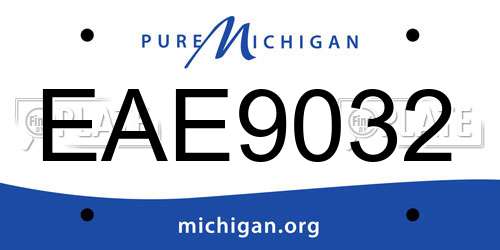 EAE9032 Michigan License Plate