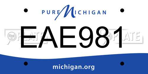 EAE981 Michigan License Plate