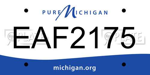 EAF2175 Michigan License Plate