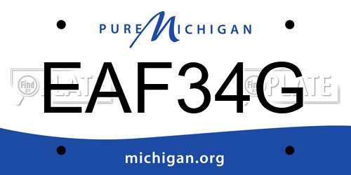 EAF34G Michigan License Plate