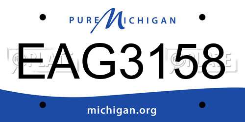 EAG3158 Michigan License Plate